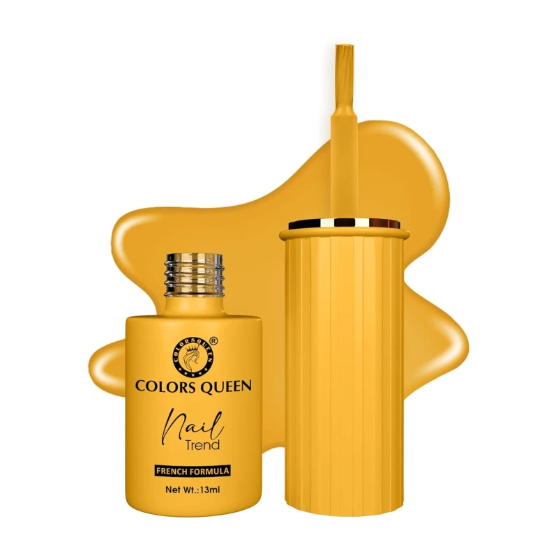 Colors Queen Nail Trend Glossy Nail Polish | Chip Resisting & Quick Drying Nail Paint with High Shine | 7 Toxin Free Formula | Vegan & Cruelty Free | Long Lasting & Vibrant Nail Paint for Women (Dipped In Honey, 13ml) - Thumbnail 2